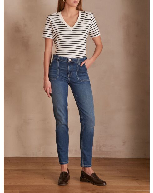 Dunkelindigofarbene Nalla Jeanshose