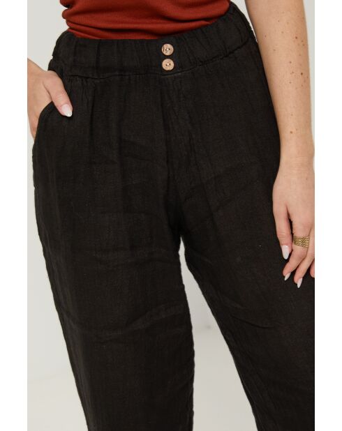 Pantalon Zélie 100% Lin noir