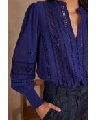 Baila Bl königsblaue Stickbluse