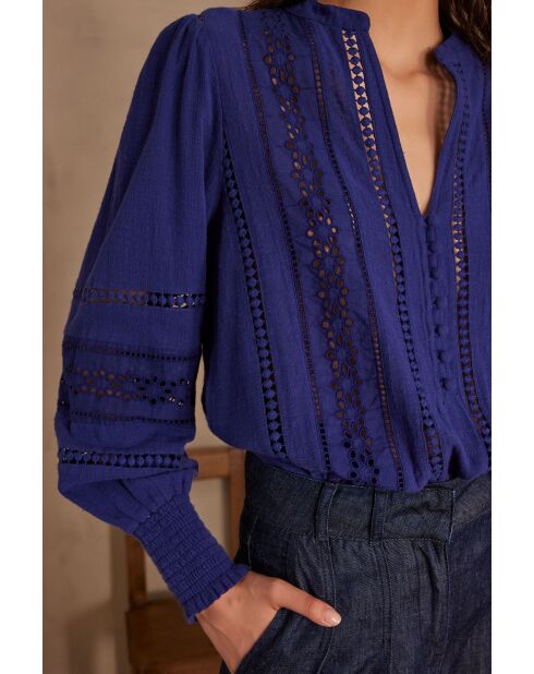 Baila Bl königsblaue Stickbluse