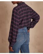 Blusa scozzese viola Babylon Bl