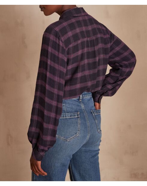 Babylon Bl lila karierte Bluse