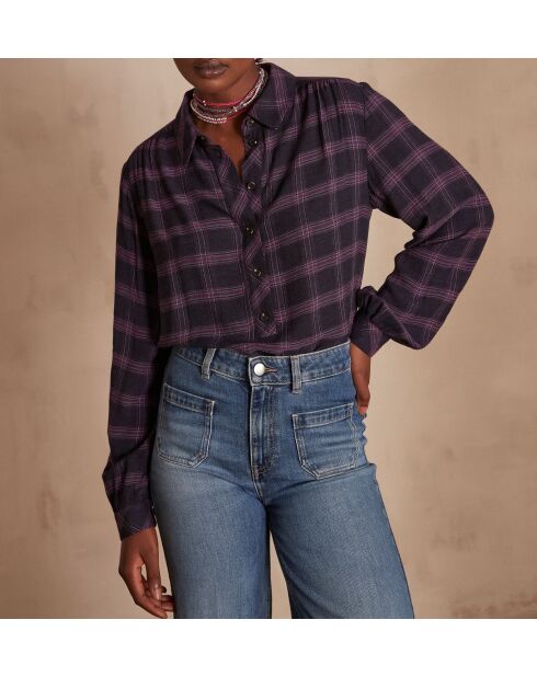 Babylon Bl lila karierte Bluse