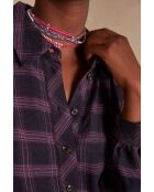 Blusa scozzese viola Babylon Bl