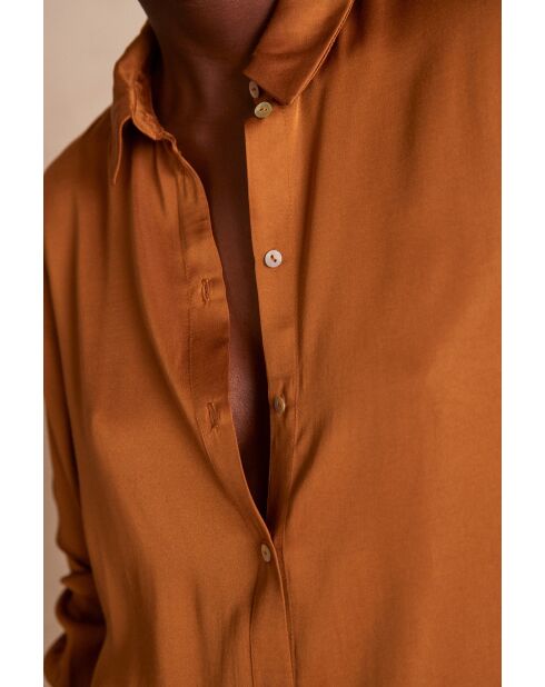 Blusa de satén ocre Carla Ch