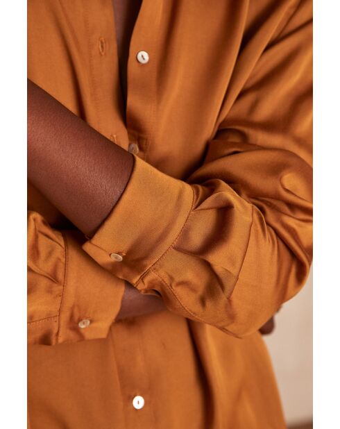 Blusa de satén ocre Carla Ch