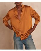 Blusa Carla Ch in satin ocra