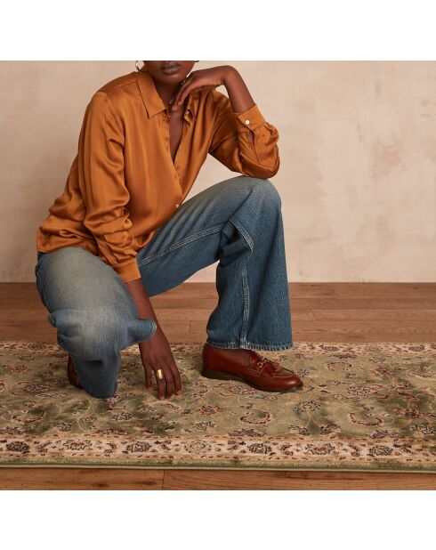 Blusa de satén ocre Carla Ch