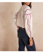 Ecrufarbene Bluse mit Stickerei Sully Bl