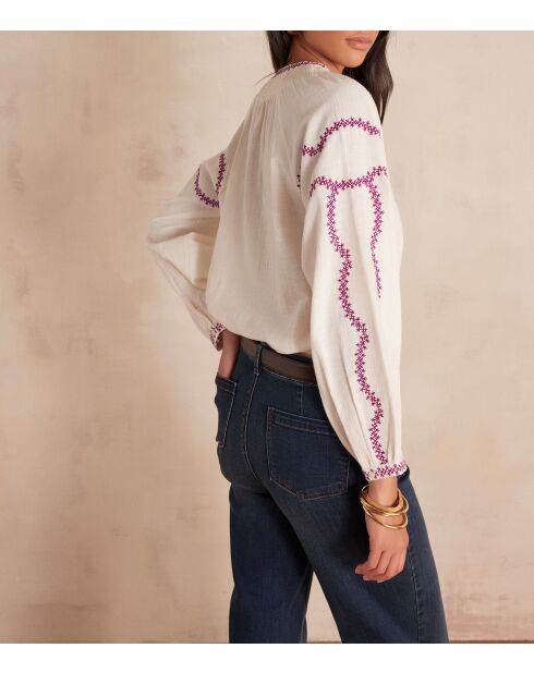 Ecrufarbene Bluse mit Stickerei Sully Bl
