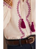 Ecrufarbene Bluse mit Stickerei Sully Bl