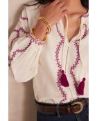 Ecrufarbene Bluse mit Stickerei Sully Bl