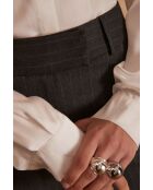 Carla CH ecrufarbene Satinbluse