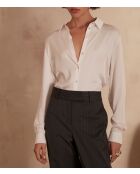 Carla CH ecrufarbene Satinbluse