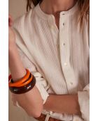 Jack/Ice Bl ecrufarbene Jacquardbluse