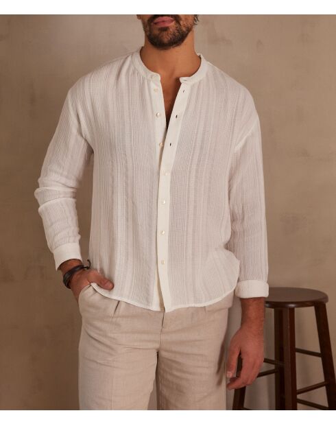 Jack/Ice Bl ecrufarbene Jacquardbluse