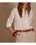 Jack/Ice Bl ecrufarbene Jacquardbluse