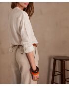 Jack/Ice Bl ecrufarbene Jacquardbluse