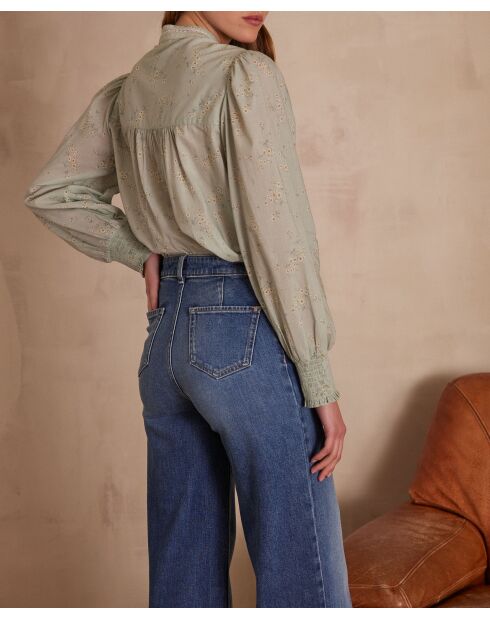 Bl Poetry Bluse mit mintfarbenem Blumendruck