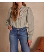 Bl Poetry Bluse mit mintfarbenem Blumendruck