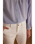 Providence Bl Himmelblaue bestickte Bluse