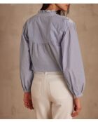 Providence Bl Himmelblaue bestickte Bluse