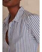 Cathia Bl Mittelblaue Streifenbluse