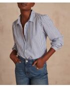 Cathia Bl Mittelblaue Streifenbluse