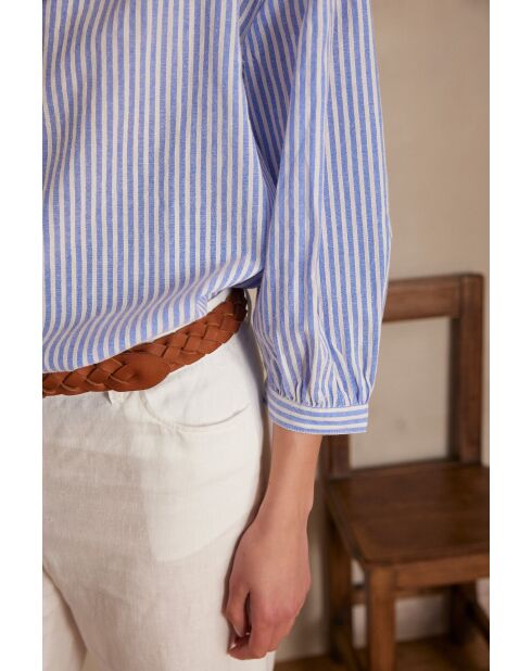 Prague Bl Blaue Streifenbluse