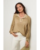 Top Yolina 100% Coton camel