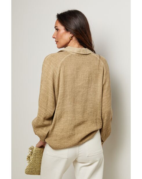 Top Yolina 100% Coton camel