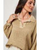 Top Yolina 100% Coton camel