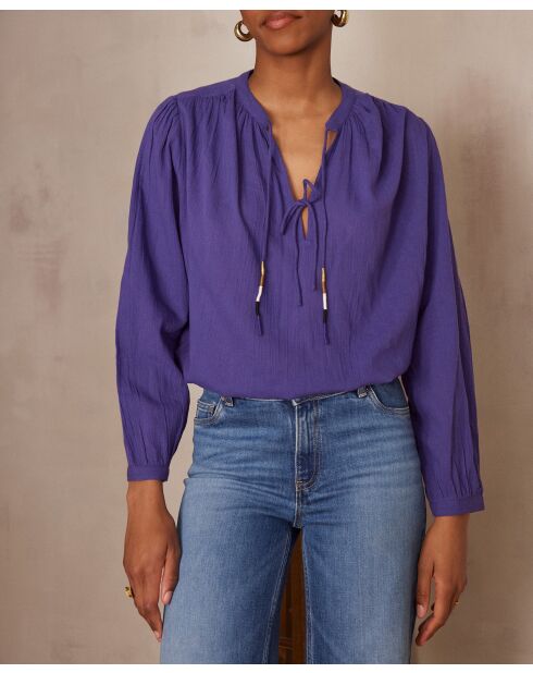 Blusa viola a farfalla Bl Uni