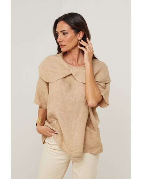 Top Séréna 100% Lin camel