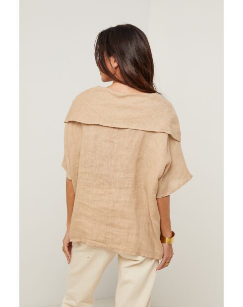 Top Séréna 100% Lin camel
