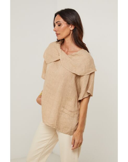 Top Séréna 100% Lin camel