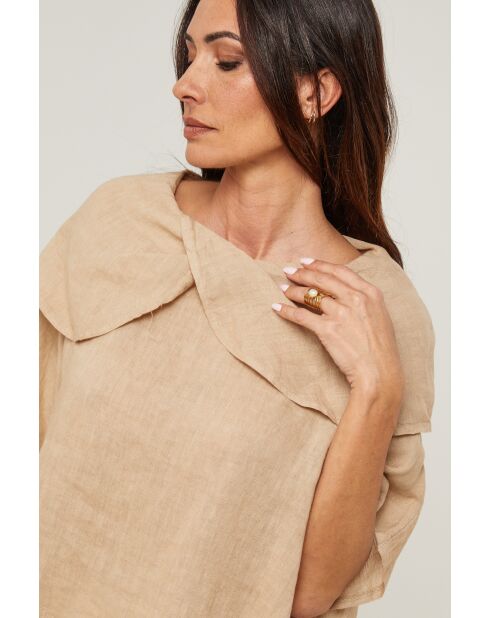 Top Séréna 100% Lin camel