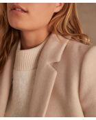 Beiger Mantel Plume M