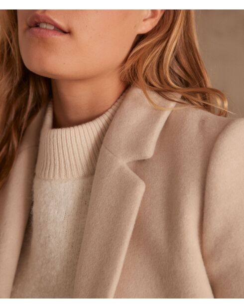 Beiger Mantel Plume M