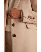 Beiger Mantel Plume M