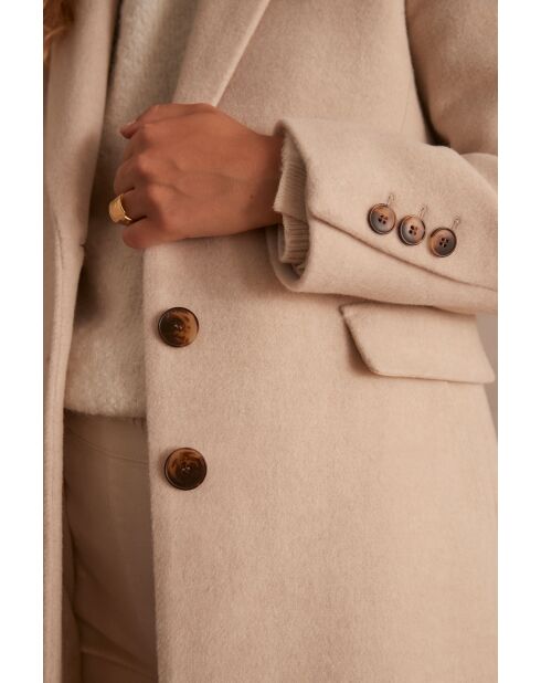 Beiger Mantel Plume M