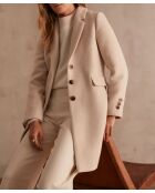 Beiger Mantel Plume M