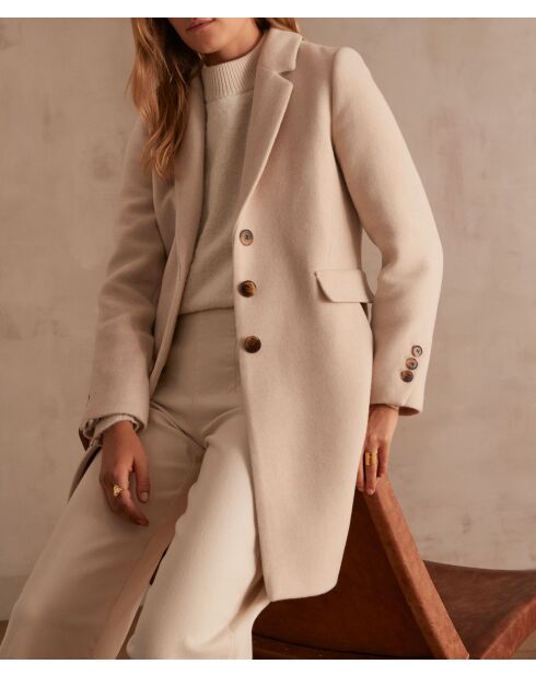 Beiger Mantel Plume M