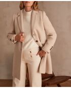 Beiger Mantel Plume M