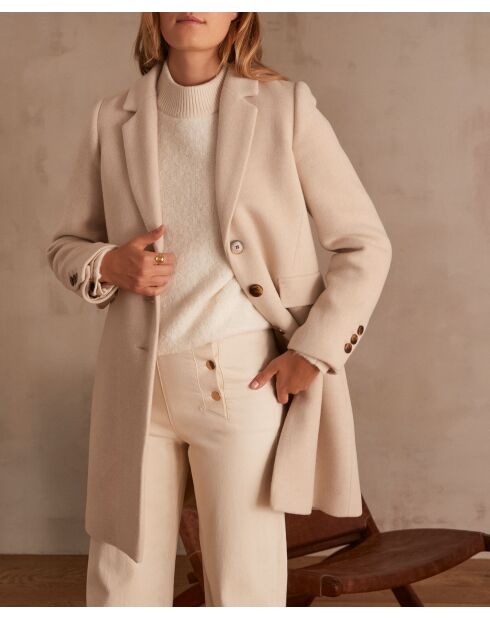 Beiger Mantel Plume M