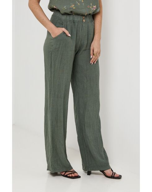Pantalon Zélie 100% Lin kaki