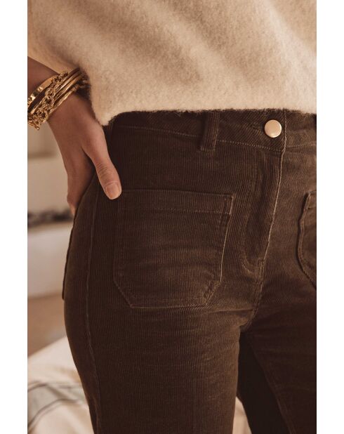 Kaki fluwelen broek Luna P