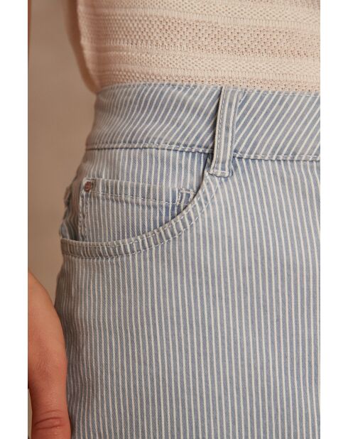 Bonny J rok met lichte smaragdgroene spijkerstrepen