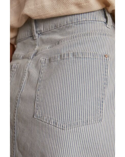 Bonny J rok met lichte smaragdgroene spijkerstrepen