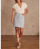 Bonny J rok met lichte smaragdgroene spijkerstrepen